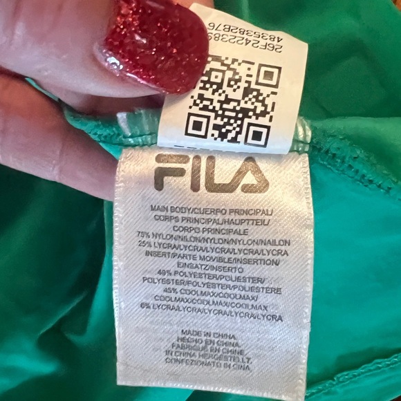 FILA Heritage Racerback Womens Tank Athletic Workout Tennis Green and Navy - Picture 7 of 7